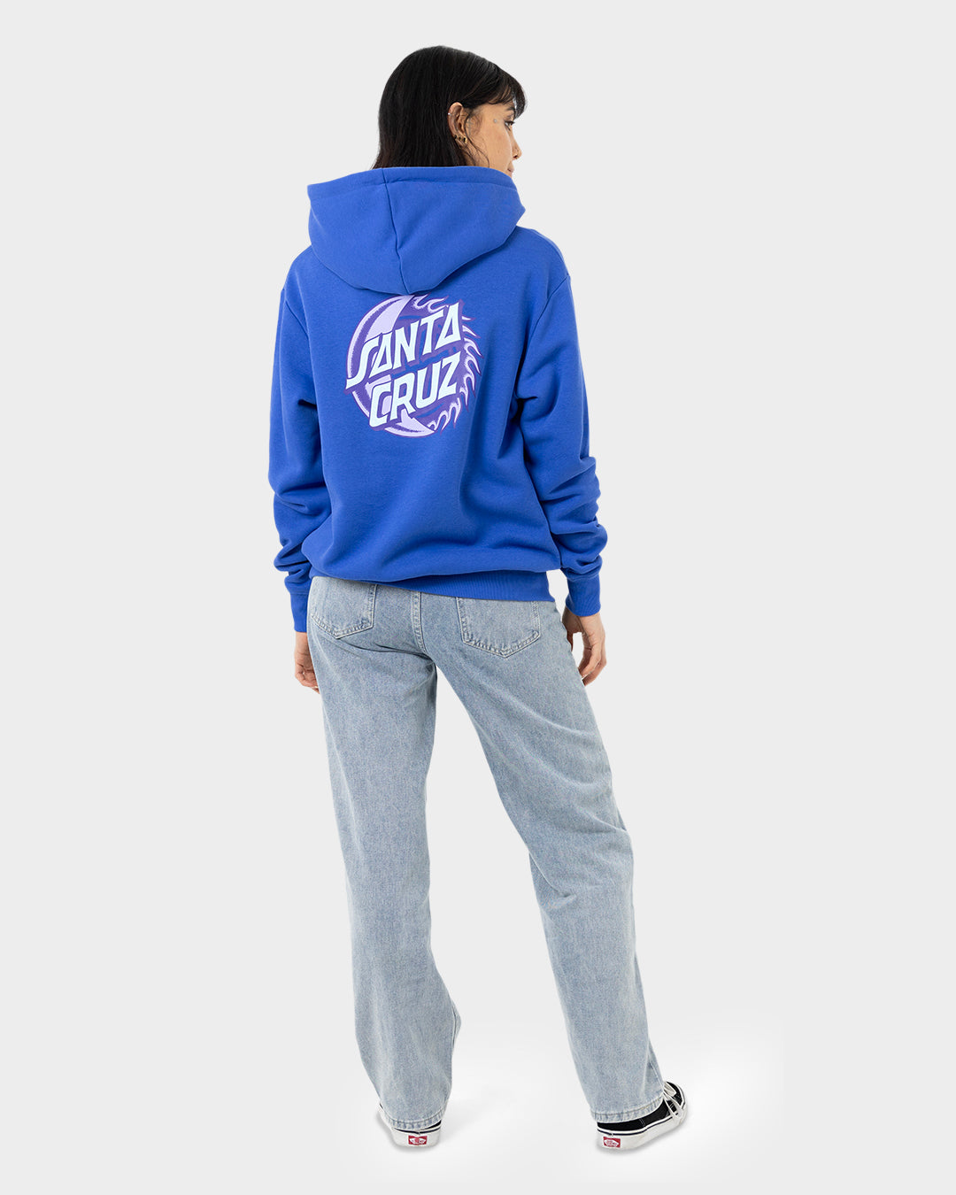 Eclipse Dot Womens Pullover Hoodie Cobalt