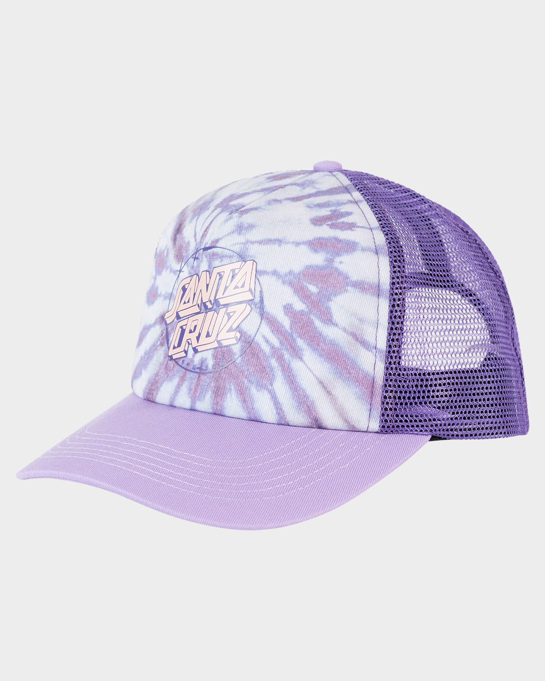 Scrawl Dot Women's Trucker Hat Purple Tie Dye