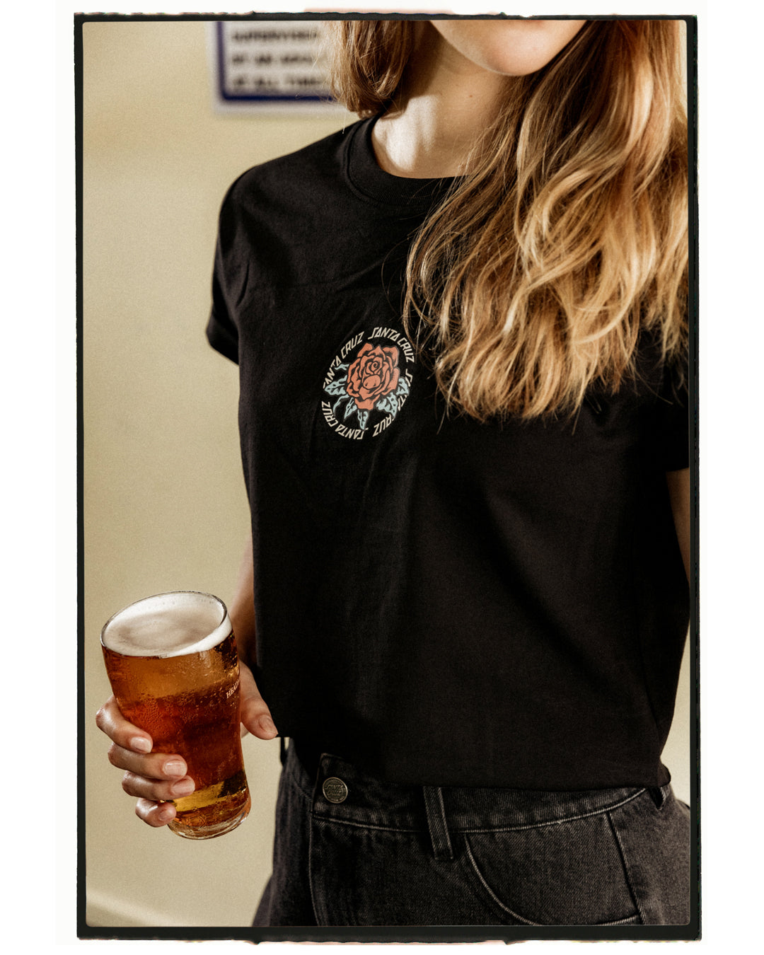 Rosette Ringed Dot Women's T-shirt Black