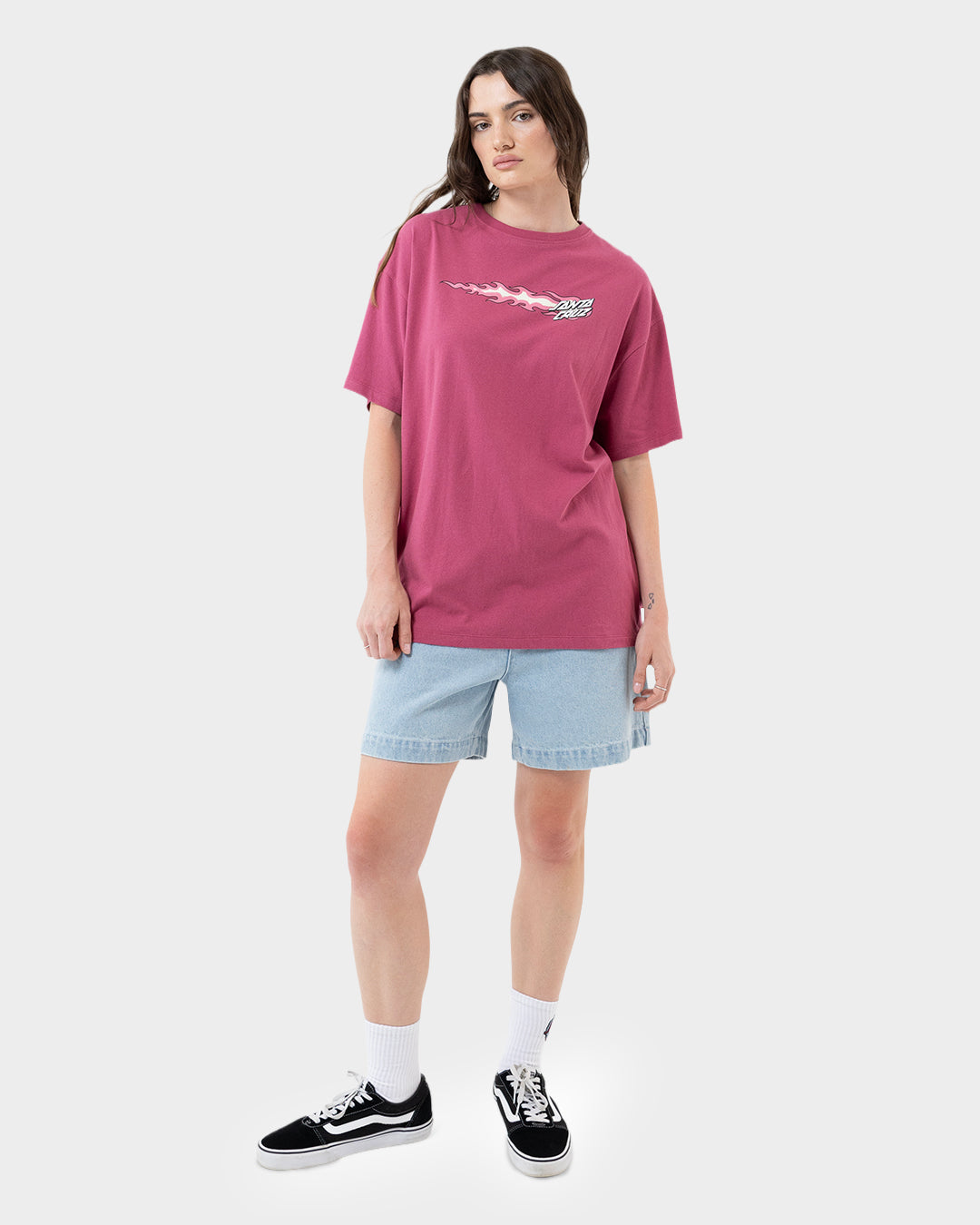 Flaming Dice Dot Flash Women's T-shirt Dusk Pink