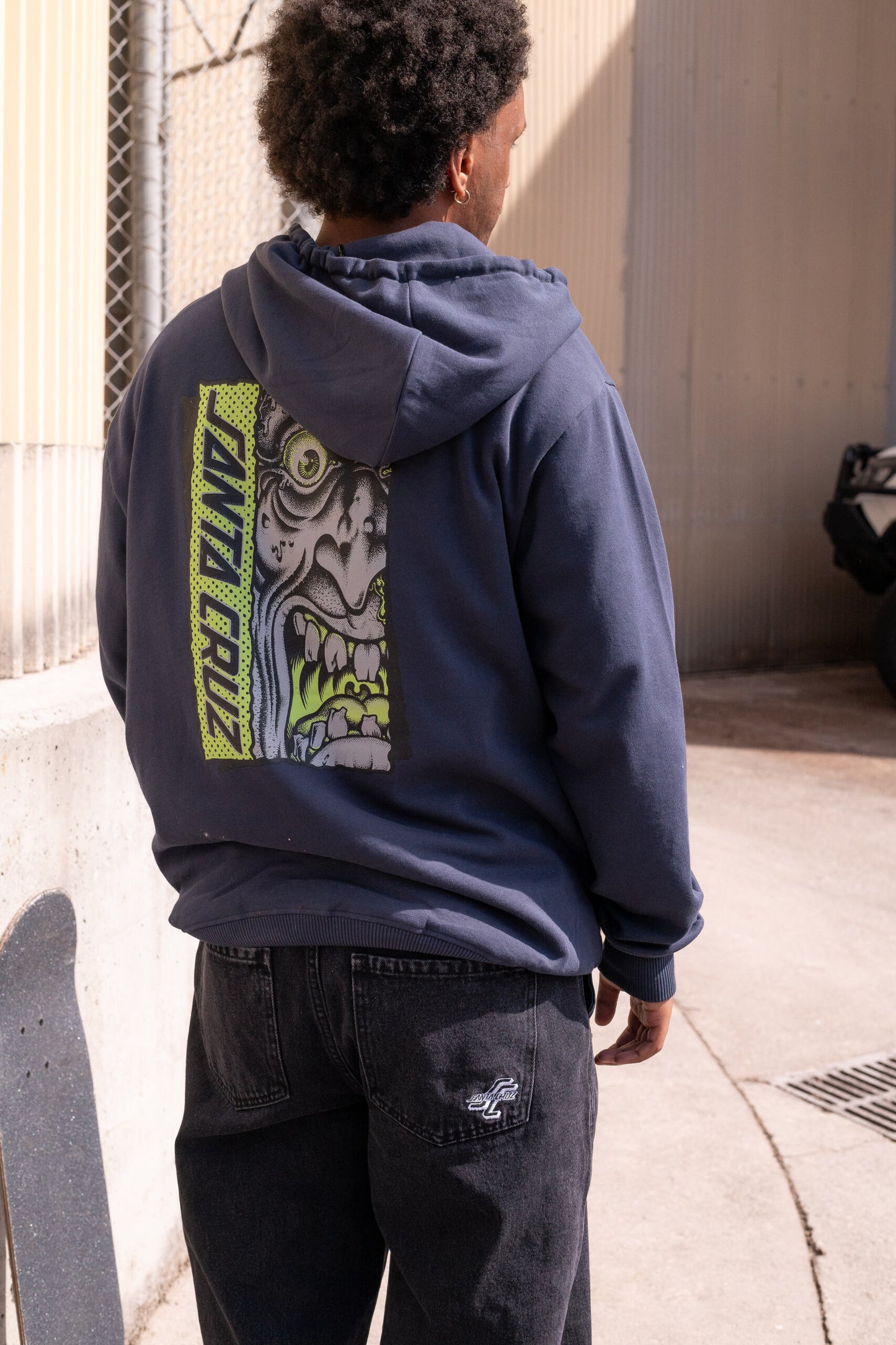 Roskopp Rigid Face Strip Men's Pullover Hoodie Navy