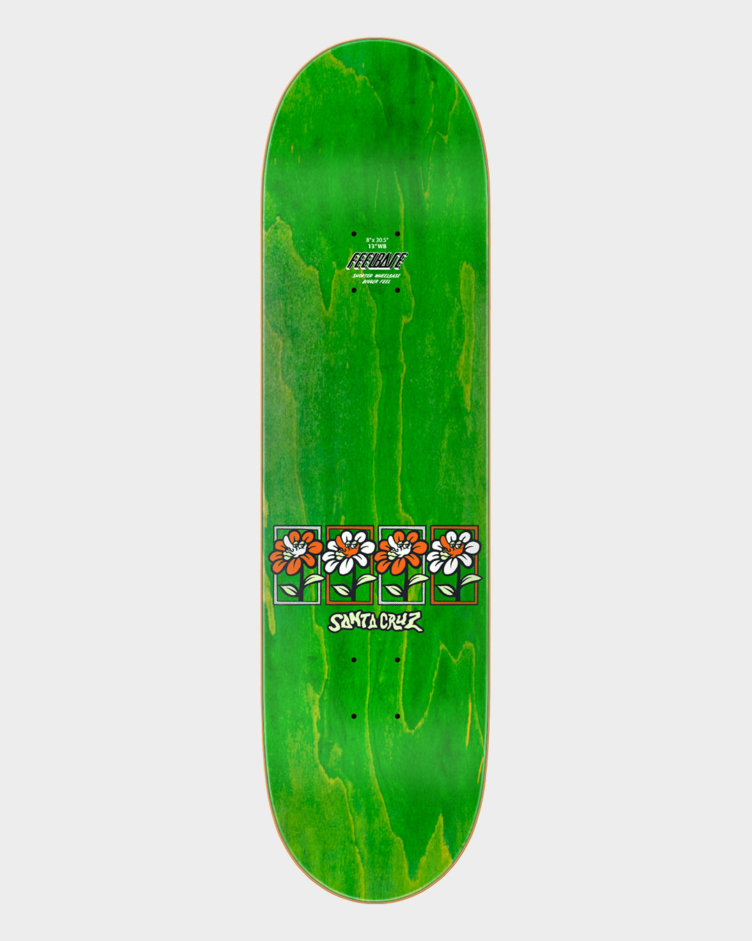 8.00in Delfino Flower Frame Santa Cruz FeelBase Skateboard Deck