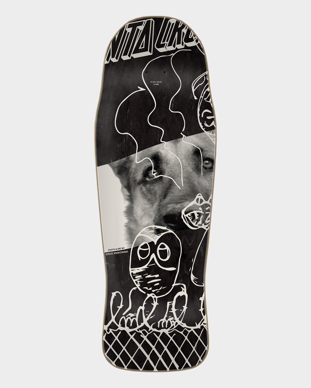 10.34in Winkowski Tribute Shaped Santa Cruz Skateboard Deck