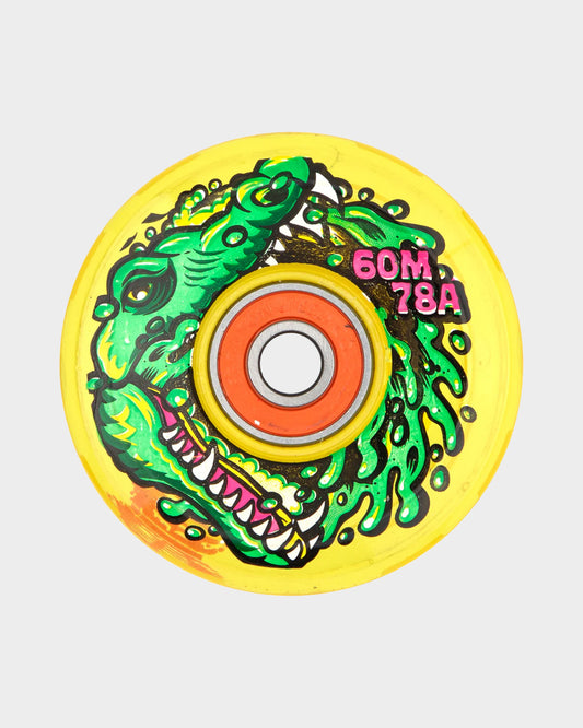 60mm Gator Swamp Spew Light Ups Yellow Led OG Slime 78a Slime Balls Skateboard Wheels Yellow