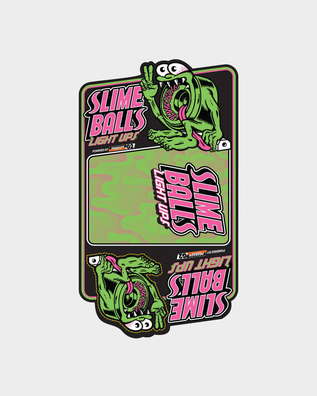 66mm Gator Swamp Spew Light Ups OG Slime Pink 78a Slime Balls Skateboard Wheels Pink