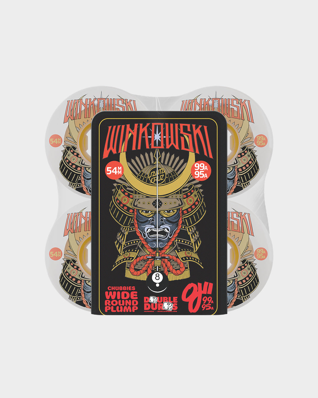 54mm Erick Winkowski Samurai Double Duro White Chubbies 99a/95a Skateboard Wheels OJ