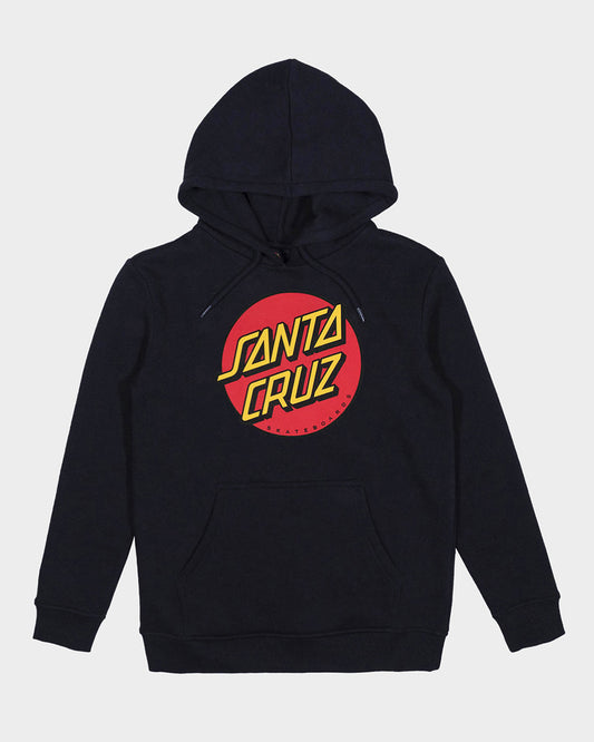 Classic Dot Front Santa Cruz Boys Pullover Hoodie Black