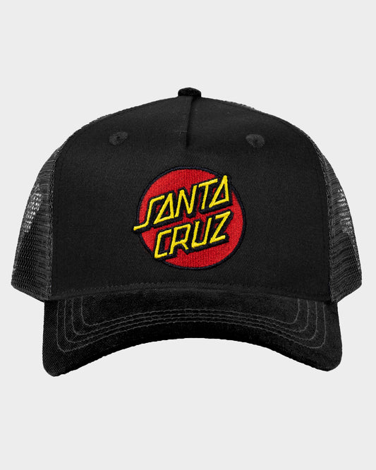 Classic Dot Santa Cruz Boys Curved Peak Cap Black