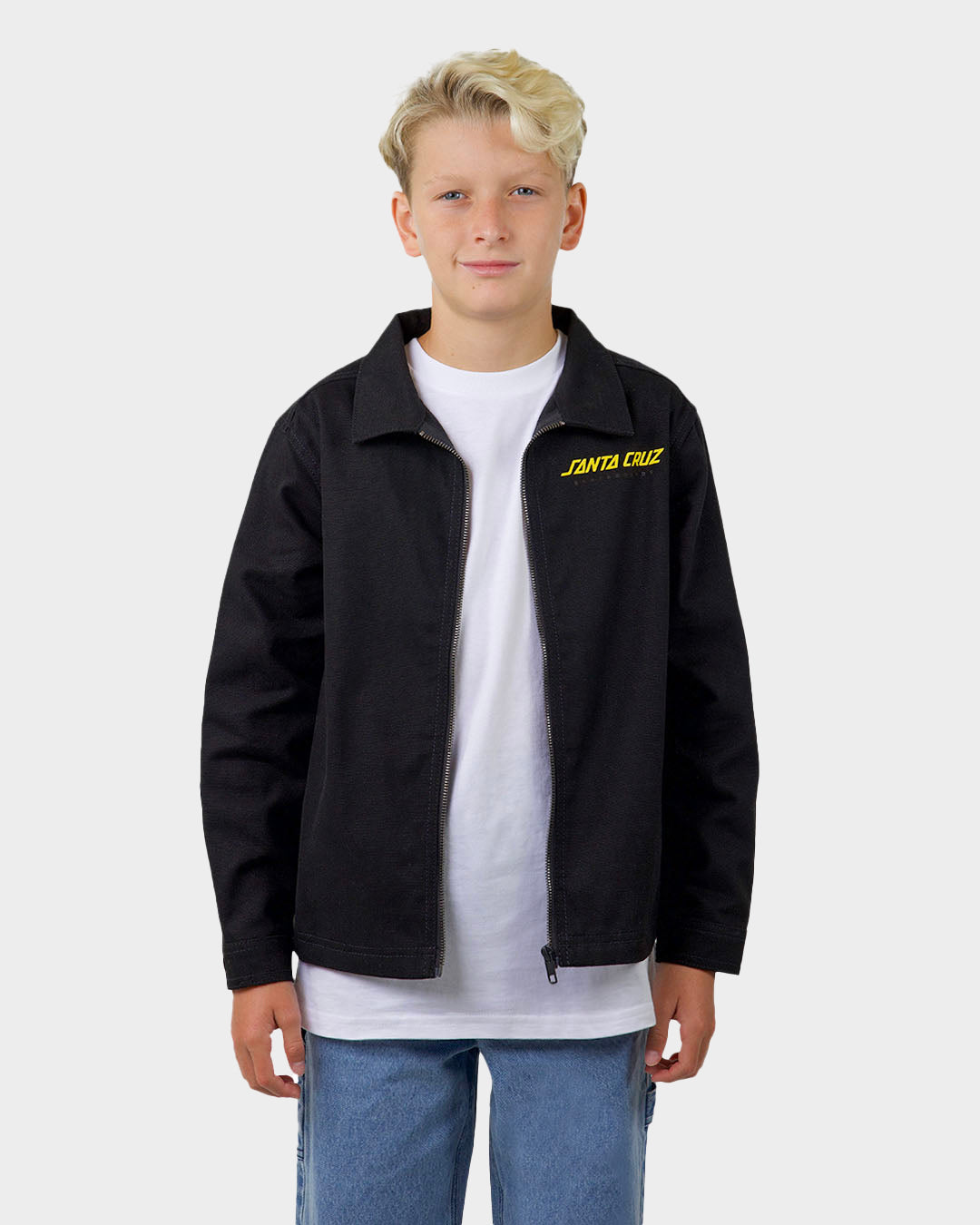 Snake Dot Strip Santa Cruz Boys Jacket Black