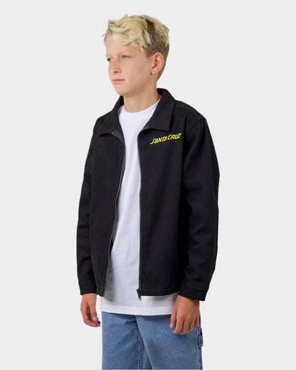 Snake Dot Strip Santa Cruz Boys Jacket Black