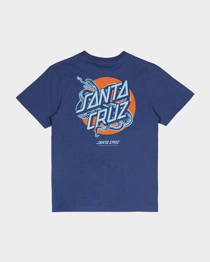 Snake Dot Strip Santa Cruz Boys S/S T-Shirt Dark Blue