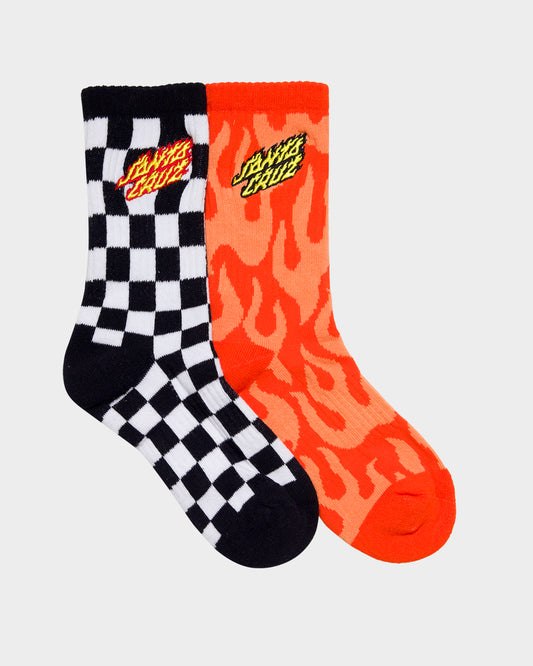 Orange Flame-black Check