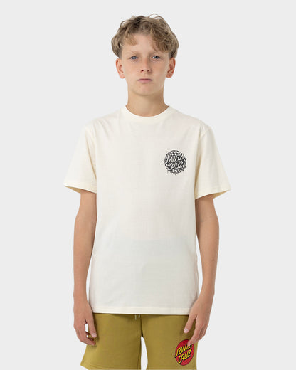 Check Waste Dot Boys T-shirt Cream