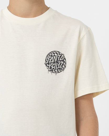 Check Waste Dot Boys T-shirt Cream