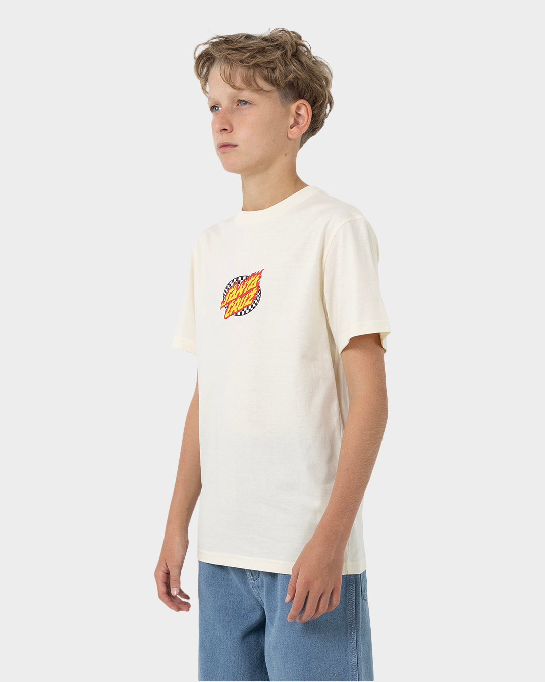 Goal Flame Boys T-shirt Cream