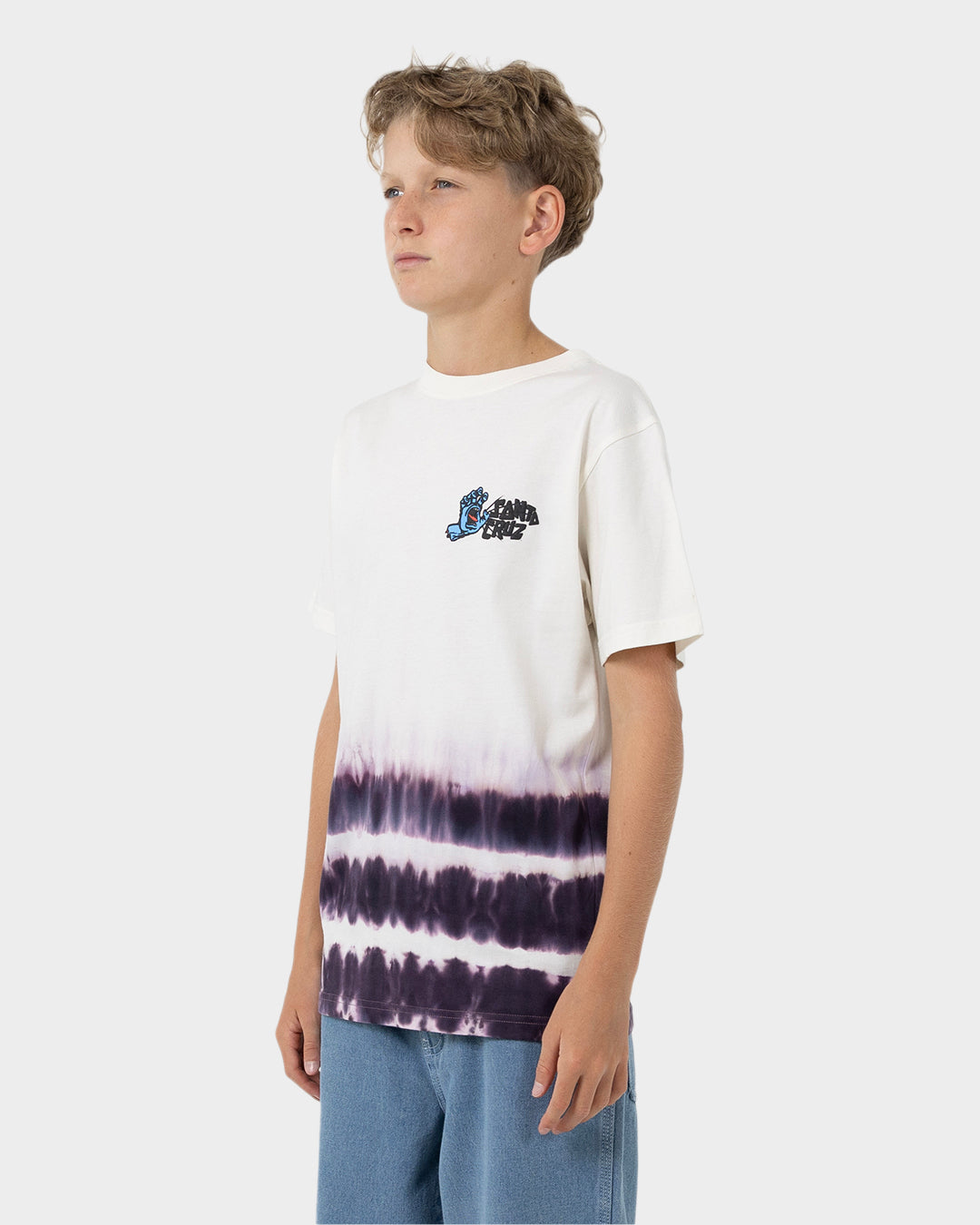 Yelling Hand Boys T-shirt Cream Tie Dye