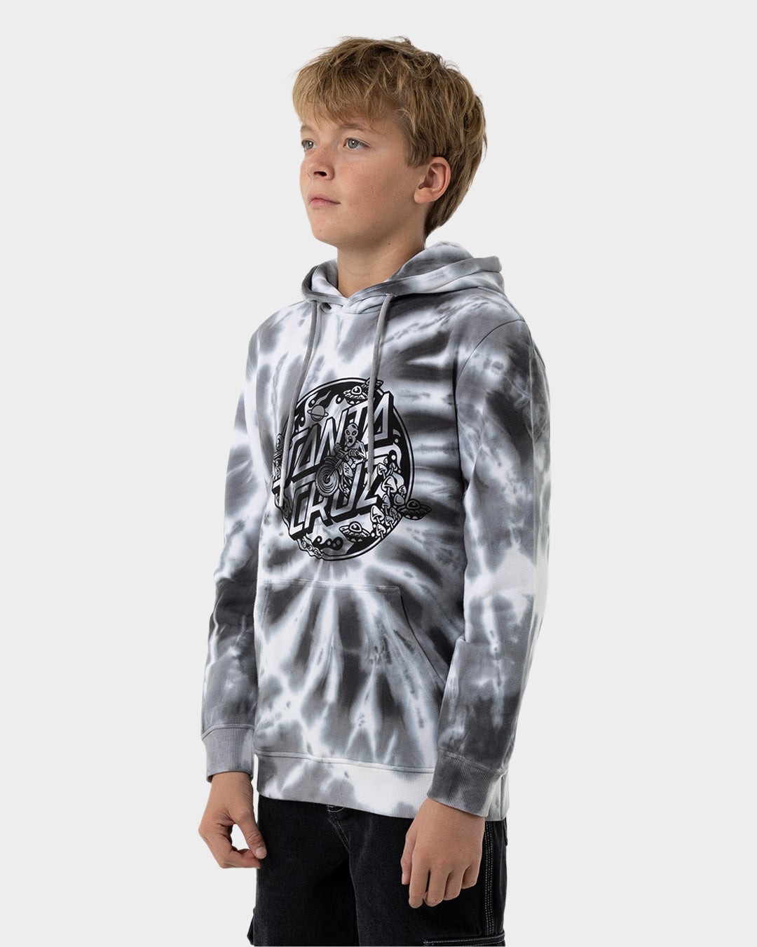 Winkowski Dope Planet 2 Dot Boys Pullover Hoodie Grey Tie Dye