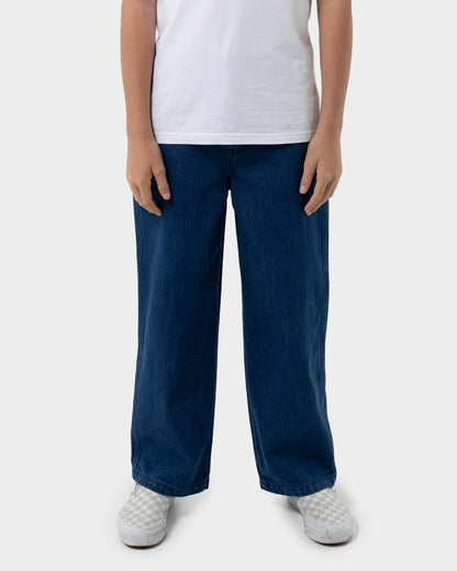 Multi Cruz Stack Alien Boys Baggy Denim Pant Wash Indigo