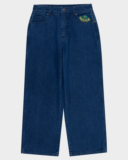 Multi Cruz Stack Alien Boys Baggy Denim Pant Wash Indigo