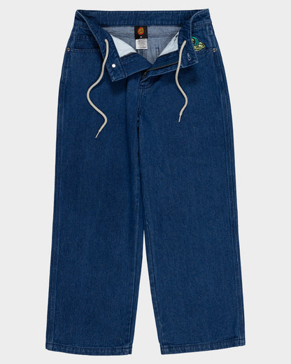 Multi Cruz Stack Alien Boys Baggy Denim Pant Wash Indigo