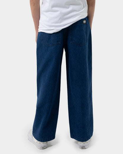 Multi Cruz Stack Alien Boys Baggy Denim Pant Wash Indigo