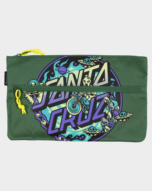 Winkowski Dope Planet 2 Dot Boys Dual Zip Pencil Case Dark Green