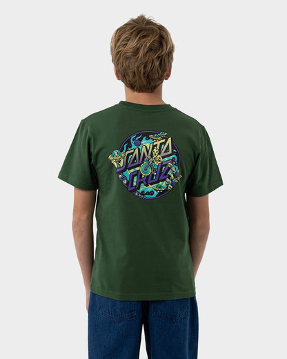 Winkowski Dope Planet 2 Dot Boys T-Shirt Dark Green