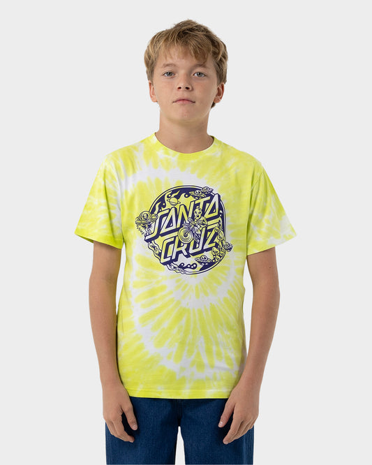 Winkowski Dope Planet 2 Dot Boys T-Shirt Lime Tie Dye