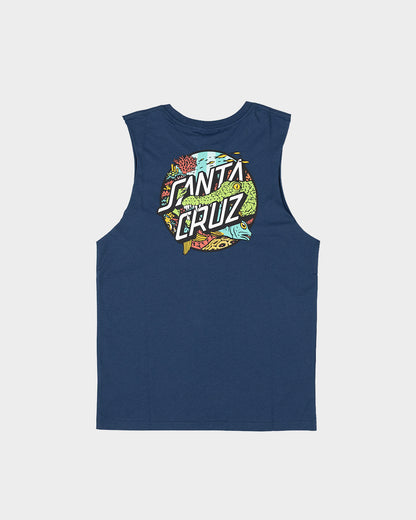 Winkowski Aquatic Dot Boy's Muscle T-shirt Navy