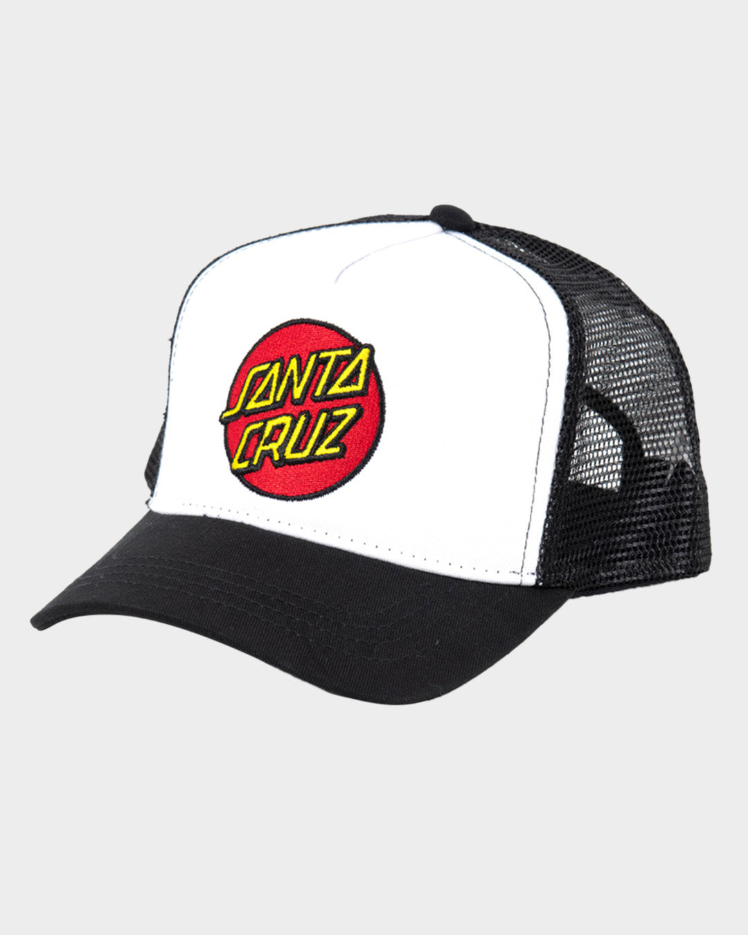 Classic Dot Santa Cruz Boys Curved Peak Cap White