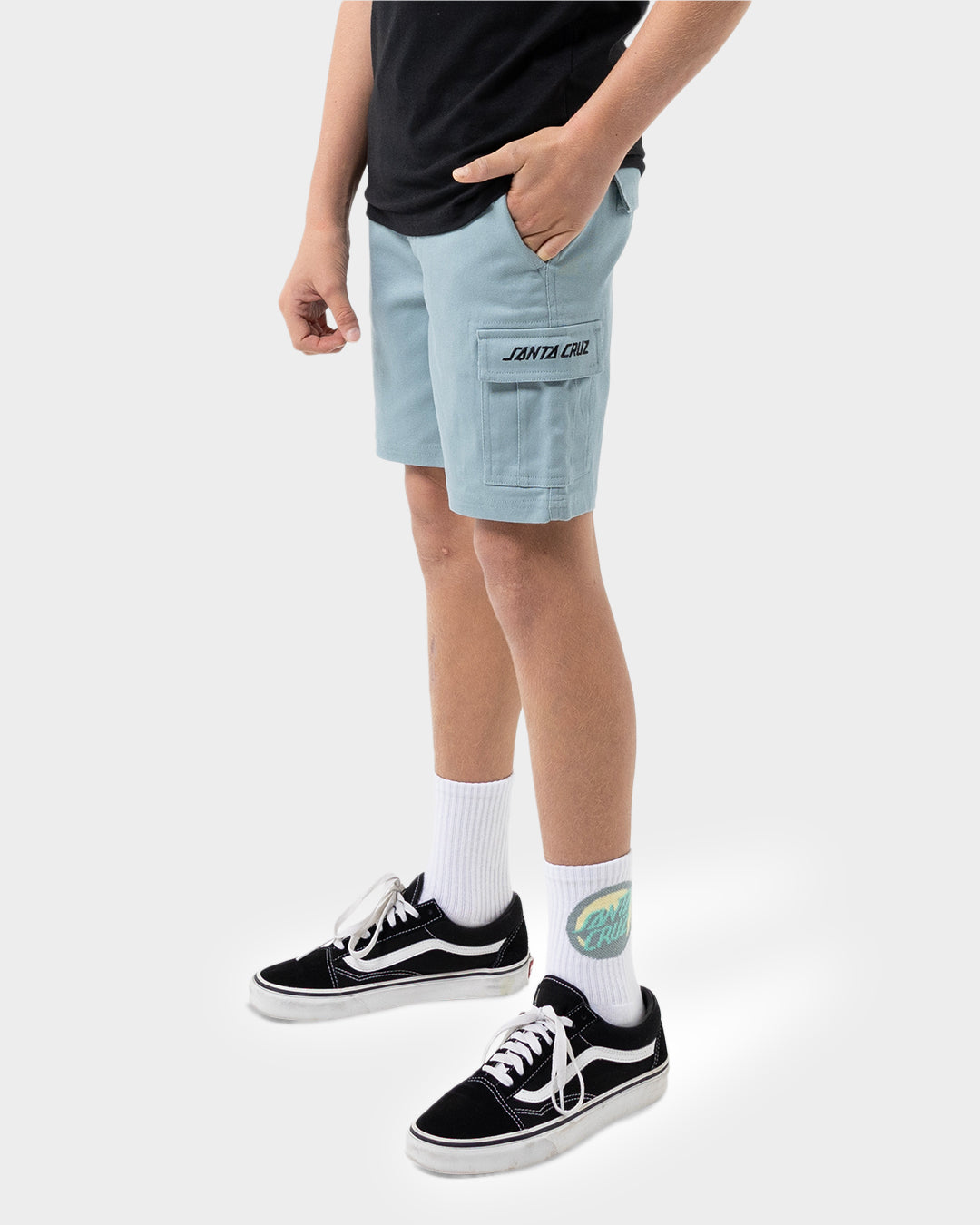 Cali Cargo Santa Cruz Boys Cargo Shorts Slate