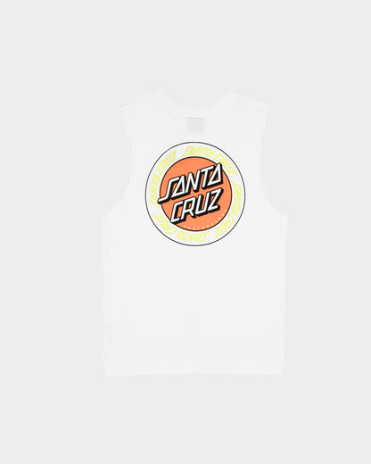 Outer Ringed Dot Santa Cruz Boys Muscle T-Shirt White