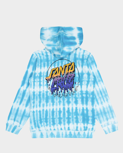 Rad Dot Hollow Santa Cruz Boys Pullover Hoodie Turquoise Tie Dye