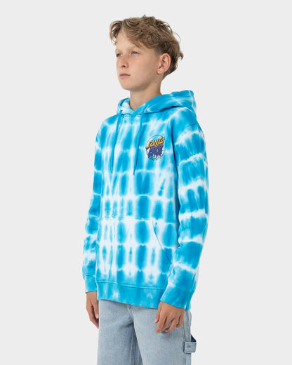 Rad Dot Hollow Santa Cruz Boys Pullover Hoodie Turquoise Tie Dye