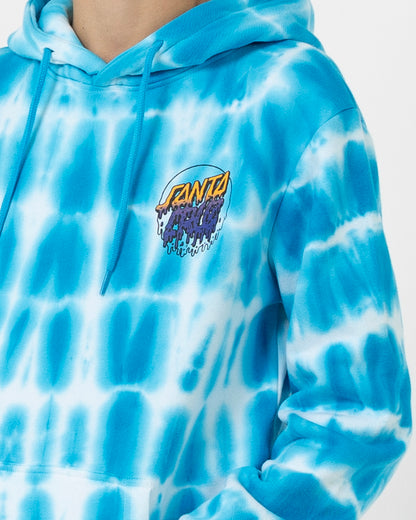 Rad Dot Hollow Santa Cruz Boys Pullover Hoodie Turquoise Tie Dye