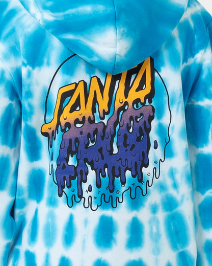 Rad Dot Hollow Santa Cruz Boys Pullover Hoodie Turquoise Tie Dye