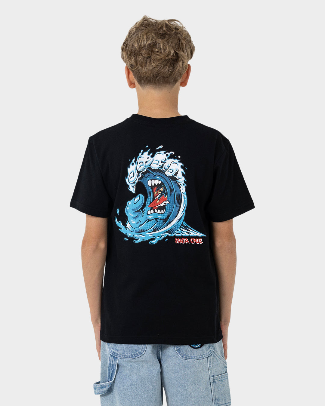 Screaming Wave Santa Cruz Boys S/S T-Shirt Black