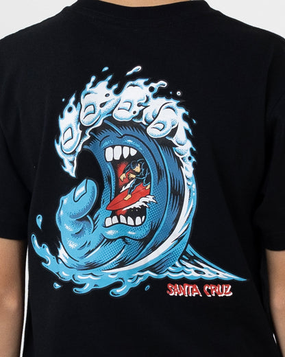 Screaming Wave Santa Cruz Boys S/S T-Shirt Black