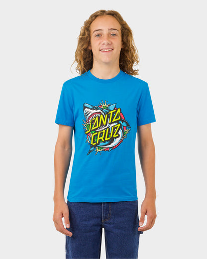 Shark Dot Santa Cruz Boys S/S T-Shirt Turquoise