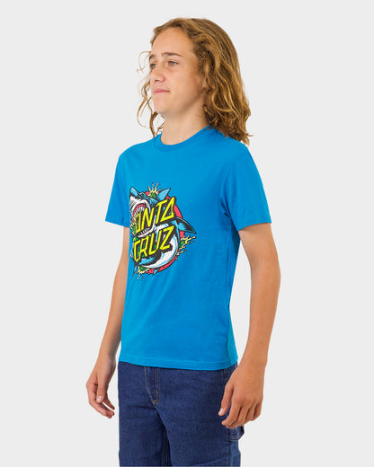 Shark Dot Santa Cruz Boys S/S T-Shirt Turquoise