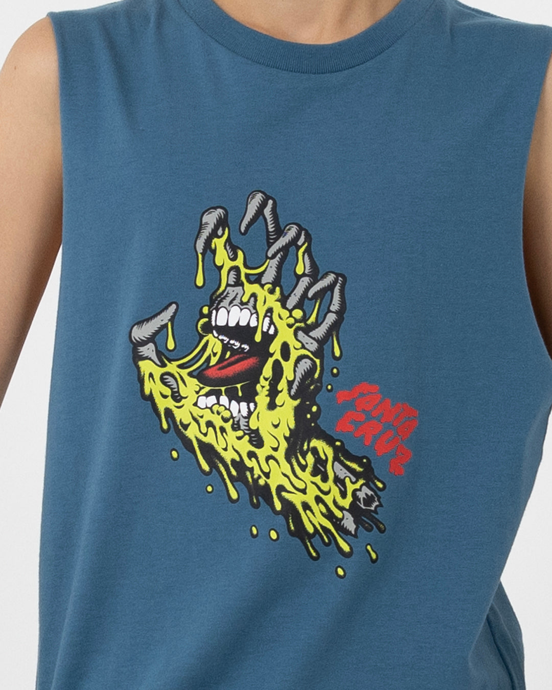 Melting Hand Boys Muscle T-Shirt Vintage Blue
