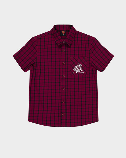 Not A Dot Hollow Boys Button Up Shirt Maroon