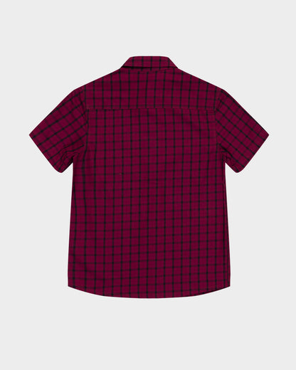 Not A Dot Hollow Boys Button Up Shirt Maroon