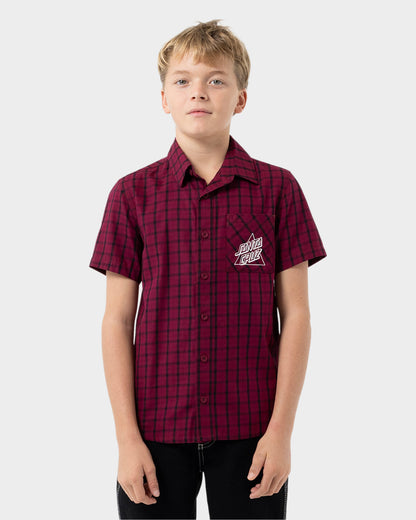 Not A Dot Hollow Boys Button Up Shirt Maroon