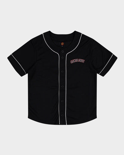 Flamed Collegiate Arch Baseball Jersey Black