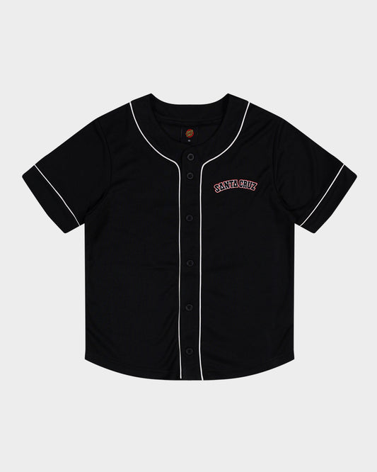 Flamed Collegiate Arch Baseball Jersey Black