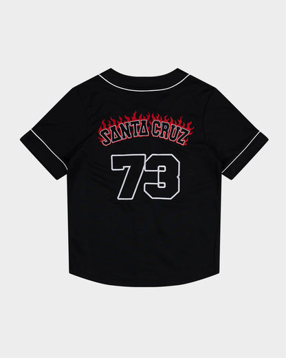 Flamed Collegiate Arch Baseball Jersey Black