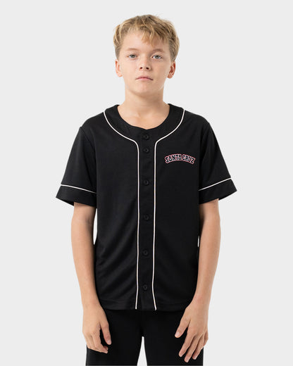 Flamed Collegiate Arch Baseball Jersey Black