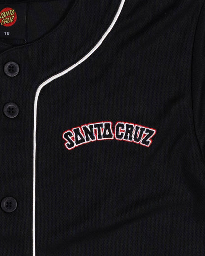 Flamed Collegiate Arch Baseball Jersey Black