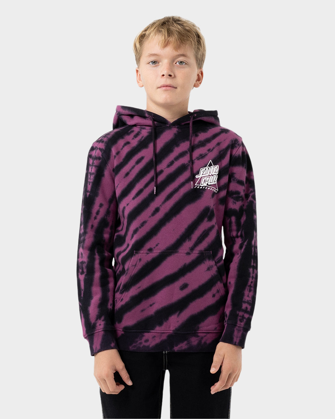 Not A Dot Hollow Boys Pullover Hoodie Maroon Tie Dye